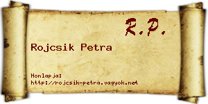 Rojcsik Petra névjegykártya