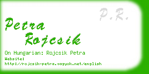 petra rojcsik business card